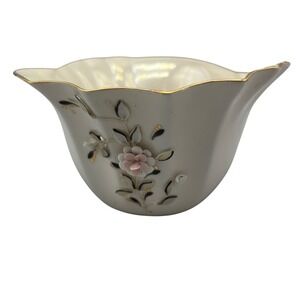 Fenix Kislovodsk Russian Porcelain Floral Candy Dish Gold trim Lustreware‎